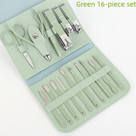 16-Piece Nail Care Set | Portable & Professional, One Box for Hand & Foot Details.BLUE