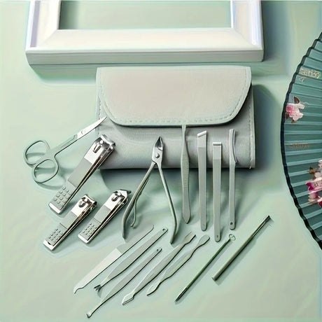 16-Piece Nail Care Set | Portable & Professional, One Box for Hand & Foot Details.purple