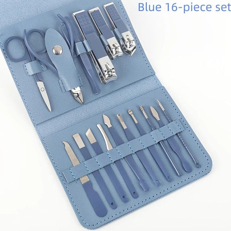 16-Piece Nail Care Set | Portable & Professional, One Box for Hand & Foot Details.purple