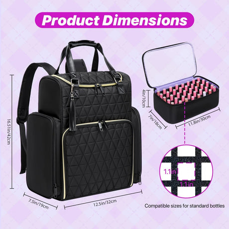 Nail Art Tool Storage Backpack: Removable Compartments, High-Capacity Categorized Storage, Multiple Carrying Methods, Ideal for Home, Travel & Mobile Services