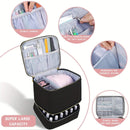 PINK Double‑layer woven storage, scientifically organized with large capacity—Professional Nail Tool Carry‑on Bag, keeping tools perfectly ordered.