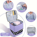 BLUE Double‑layer woven storage, scientifically organized with large capacity—Professional Nail Tool Carry‑on Bag, keeping tools perfectly ordered.
