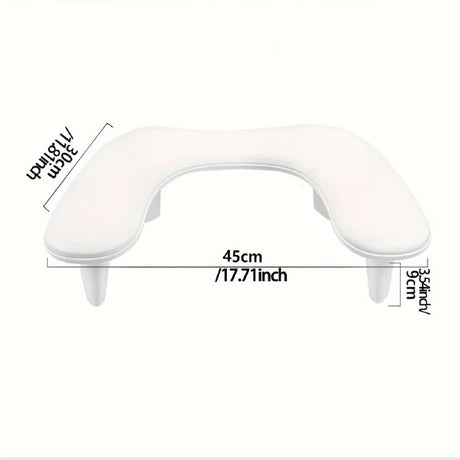 Grey This handheld nail care device integrates a U-shaped pillow and comes with a portable detachable stand. Designed with an inclined PU material and a sturdy base, it is crafted for both comfort and portability.