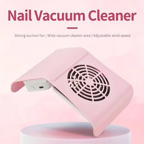 Nail Dust Collector: USB-Powered, Strong Suction, One-Touch Operation, Say Goodbye to Dust Troubles.PINK