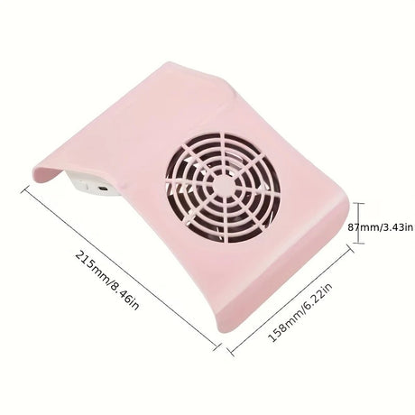 Nail Dust Collector: USB-Powered, Strong Suction, One-Touch Operation, Say Goodbye to Dust Troubles.WHITE