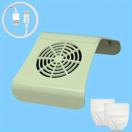 Nail Dust Collector: USB-Powered, Strong Suction, One-Touch Operation, Say Goodbye to Dust Troubles.WHITE