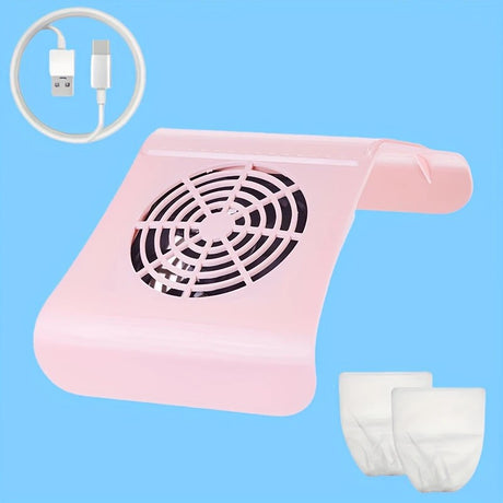 Nail Dust Collector: USB-Powered, Strong Suction, One-Touch Operation, Say Goodbye to Dust Troubles.GREEN