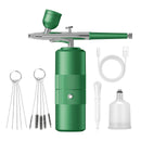 Green  Portable Wireless Airbrush Kit, Versatile for Nail Art, Painting, Makeup, and Model Making