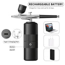 Green  Portable Wireless Airbrush Kit, Versatile for Nail Art, Painting, Makeup, and Model Making
