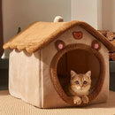 1 Pet Bed House for Cats, Detachable and Washable Cat House, Soft and Warm Winter Cat Bed, Small Dog Cave Nest( NO: S)