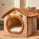 1 Pet Bed House for Cats, Detachable and Washable Cat House, Soft and Warm Winter Cat Bed, Small Dog Cave Nest( NO: S)