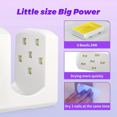 Mini Nail Lamp: Portable, Fast-Drying, Enjoy DIY Nail Fun On-the-Go