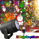 20-Pattern Christmas Projection Lamp, Plug-and-Play USB Lights Up a Fairy-Tale Christmas Night/golden