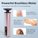 rose gold  Electric Foot File: 3-Speed Adjustable Nano-Level Filing, Type-C Fast Charge, Long Battery Life, Washable & Replaceable Heads, At-Home & Travel Foot Renewal Care