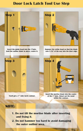 Door Latch Chisel Positioning Tool: Precise Positioning Without Measurement, Easy Installation With Less Effort/red