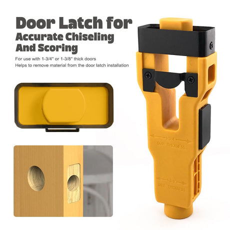 Door Latch Chisel Positioning Tool: Precise Positioning Without Measurement, Easy Installation With Less Effort/YELLOW