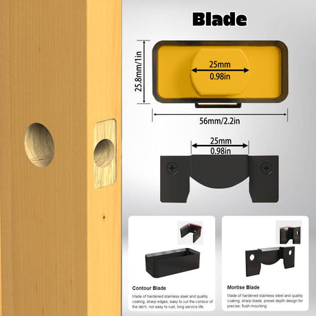 Door Latch Chisel Positioning Tool: Precise Positioning Without Measurement, Easy Installation With Less Effort/ORANGE