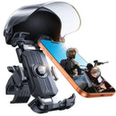 Riding phone mount: anti-vibration, anti-loosening, quick release; extended arm and sun visor for clear visibility in bright light; rock-solid in rain and on rough roads; compatible with all vehicles, perfect for commuting and off-road riding.