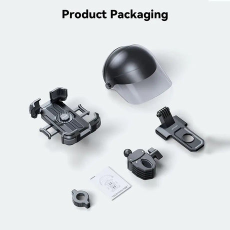 Riding phone mount: anti-vibration, anti-loosening, quick release; extended arm and sun visor for clear visibility in bright light; rock-solid in rain and on rough roads; compatible with all vehicles, perfect for commuting and off-road riding.