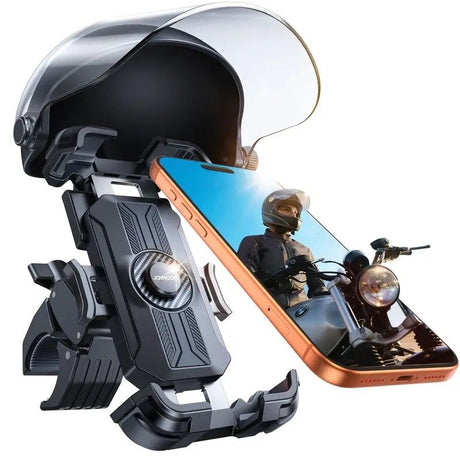 Riding phone mount: anti-vibration, anti-loosening, quick release; extended arm and sun visor for clear visibility in bright light; rock-solid in rain and on rough roads; compatible with all vehicles, perfect for commuting and off-road riding.