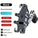 Shockproof Phone Mount, Compatible with Bicycles/Motorcycles/Scooters/ATVs, 720-Degree Rotation Anti-Shake, Fits 4.5-7 Inch Smartphones