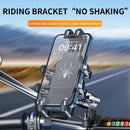 Shockproof Phone Mount, Compatible with Bicycles/Motorcycles/Scooters/ATVs, 720-Degree Rotation Anti-Shake, Fits 4.5-7 Inch Smartphones