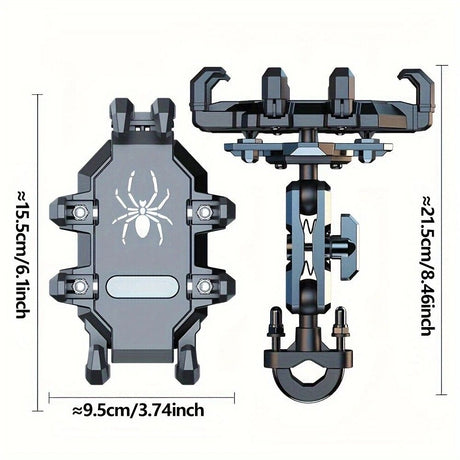 Shockproof Phone Mount, Compatible with Bicycles/Motorcycles/Scooters/ATVs, 720-Degree Rotation Anti-Shake, Fits 4.5-7 Inch Smartphones
