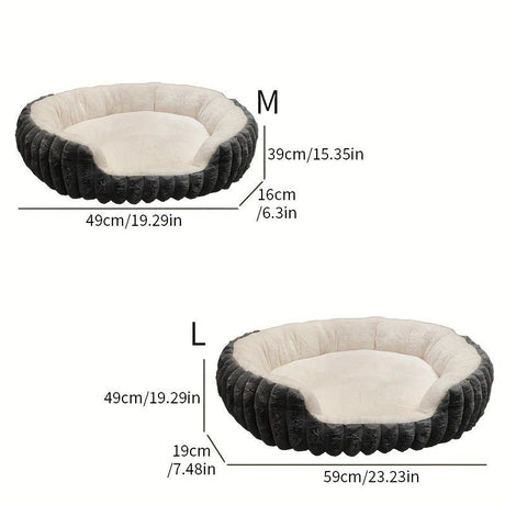 Pet owners are searching: Winter thick rabbit fur pet bed, ultimate cold-proof warmth solution(grey  NO:M)