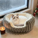Pet owners are searching: Winter thick rabbit fur pet bed, ultimate cold-proof warmth solution(brown  NO:M)