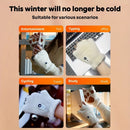 WHITE Cat Paw Fingerless Electric Heating Gloves, 3 adjustable heating levels, washable, 2000mAh battery, fluffy and warm, perfect for study and entertainment, ideal gift for birthdays and Christmas.