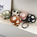 Soccer Theme Ladies Handbag, PU Material, Hand Carry Shoulder Crossbody Three Ways, Daily Outing Versatile Fashion(black)