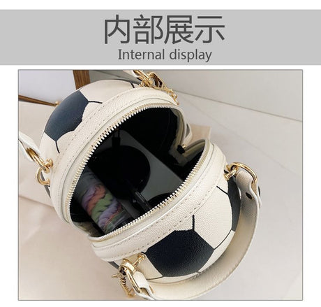 Soccer Theme Ladies Handbag, PU Material, Hand Carry Shoulder Crossbody Three Ways, Daily Outing Versatile Fashion(PINK)