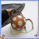 Soccer Theme Ladies Handbag, PU Material, Hand Carry Shoulder Crossbody Three Ways, Daily Outing Versatile Fashion(brown)