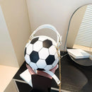 Soccer Theme Ladies Handbag, PU Material, Hand Carry Shoulder Crossbody Three Ways, Daily Outing Versatile Fashion(brown)
