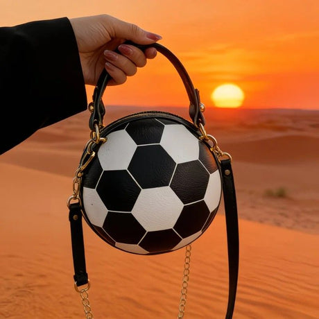 Soccer Theme Ladies Handbag, PU Material, Hand Carry Shoulder Crossbody Three Ways, Daily Outing Versatile Fashion(brown)