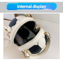 Soccer Theme Ladies Handbag, PU Material, Hand Carry Shoulder Crossbody Three Ways, Daily Outing Versatile Fashion(green)