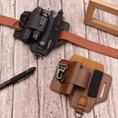 EDC Tactical Tool Holster – Multifunctional Outdoor Survival Utility Waist Pouch.(Cowhide black without tools.)