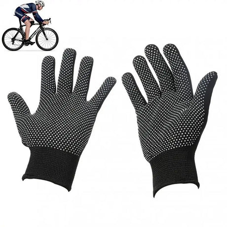 10 pairs Nylon Dot Grip Work Gloves – 13-Gauge PVC Dots Safety Gloves for Construction, Electrical & Handling, Breathable Knit, Non-Slip(black)