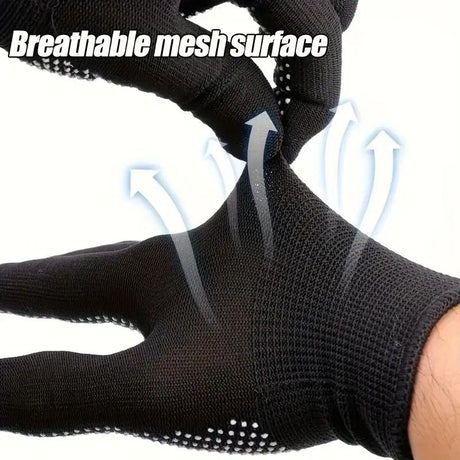10 pairs Nylon Dot Grip Work Gloves – 13-Gauge PVC Dots Safety Gloves for Construction, Electrical & Handling, Breathable Knit, Non-Slip(grey)
