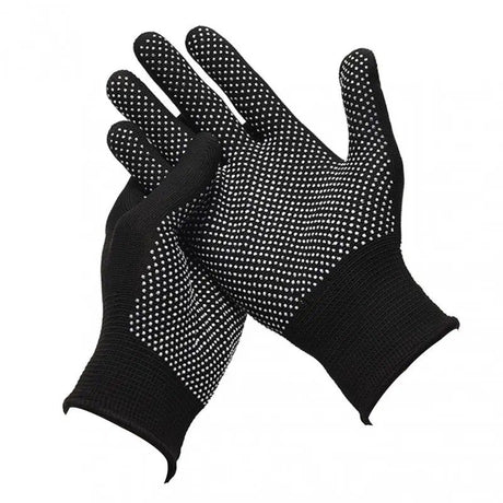 10 pairs Nylon Dot Grip Work Gloves – 13-Gauge PVC Dots Safety Gloves for Construction, Electrical & Handling, Breathable Knit, Non-Slip(grey)