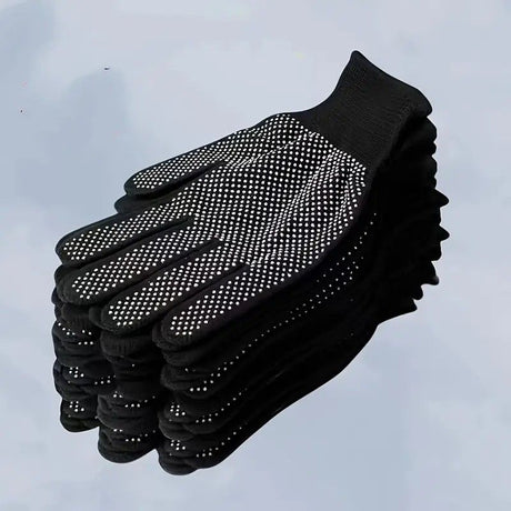 10 pairs Nylon Dot Grip Work Gloves – 13-Gauge PVC Dots Safety Gloves for Construction, Electrical & Handling, Breathable Knit, Non-Slip(grey)