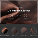 Oil Nubuck Leather Barrel Piggy Bank, Top-Grain Cowhide Plain Design, Zipper Closure Portable（coffee color）