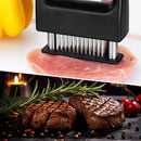 304 Stainless Steel 48-Blade Meat Tenderizer, Non-Slip Handle with Auto-Retraction, Quickly Cuts Tendons and Shortens Cooking Time, Works for Steak Lamb Chops Chicken Breast, Kitchen Essential