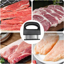304 Stainless Steel 48-Blade Meat Tenderizer, Non-Slip Handle with Auto-Retraction, Quickly Cuts Tendons and Shortens Cooking Time, Works for Steak Lamb Chops Chicken Breast, Kitchen Essential