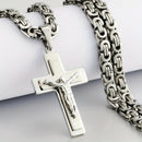 golden Trendy Gold-Plated Cross Men's Pendant, paired with a Cuban chain—a bold, personal expression of faith.