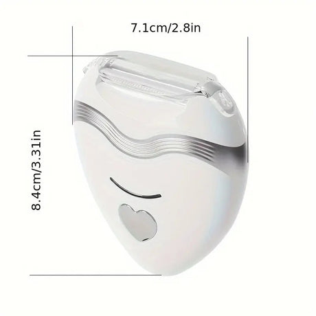 pink 3-in-1 Women's Electric Hair Remover, suitable for both dry and wet use. Designed for bikini, eyebrows, face, and underarms. Portable, rechargeable, cordless, gentle yet effective.