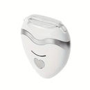 pink 3-in-1 Women's Electric Hair Remover, suitable for both dry and wet use. Designed for bikini, eyebrows, face, and underarms. Portable, rechargeable, cordless, gentle yet effective.