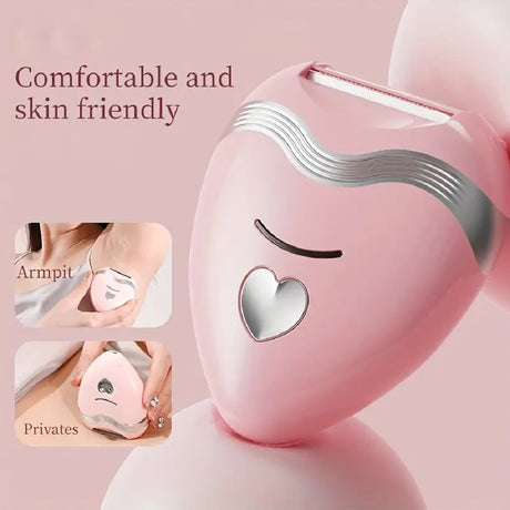 WHITE  3-in-1 Women's Electric Hair Remover, suitable for both dry and wet use. Designed for bikini, eyebrows, face, and underarms. Portable, rechargeable, cordless, gentle yet effective.