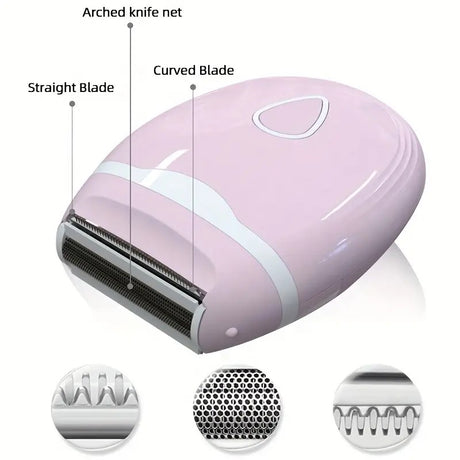 GREEN  Women's Electric Hair Remover, Portable Shaver, suitable for bikini line, legs, and underarms, with detachable blade head.