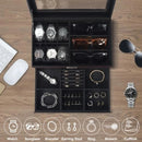 Men's Watch and Glasses Storage Box: Transparent Lid, Zoned Storage, Multi-slot Protection for Watches and Accessories